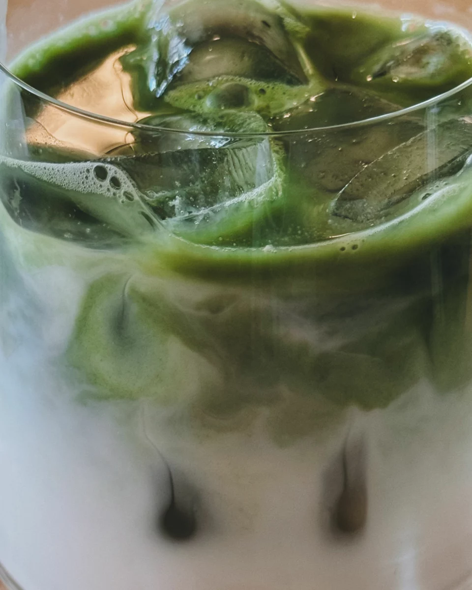 Cocktail vert type Grasshopper en gros plan
