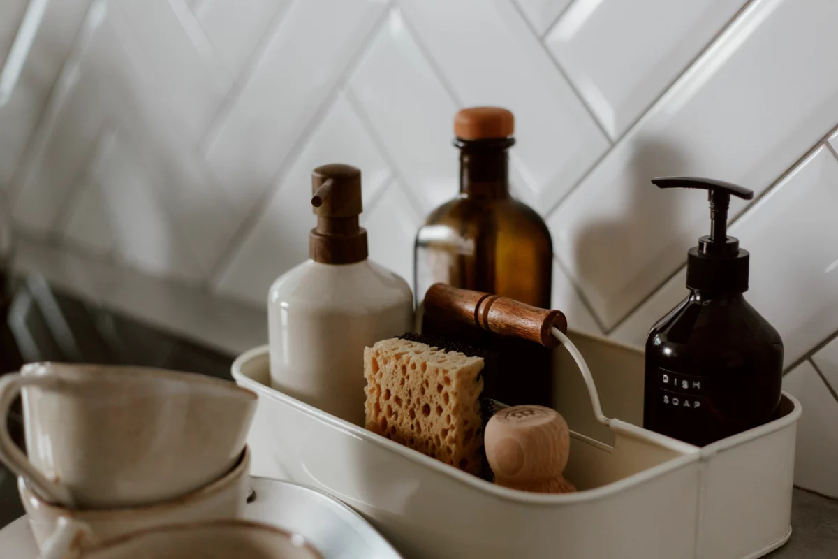 Produits d'entretien professionnels dans une cuisine Horeca