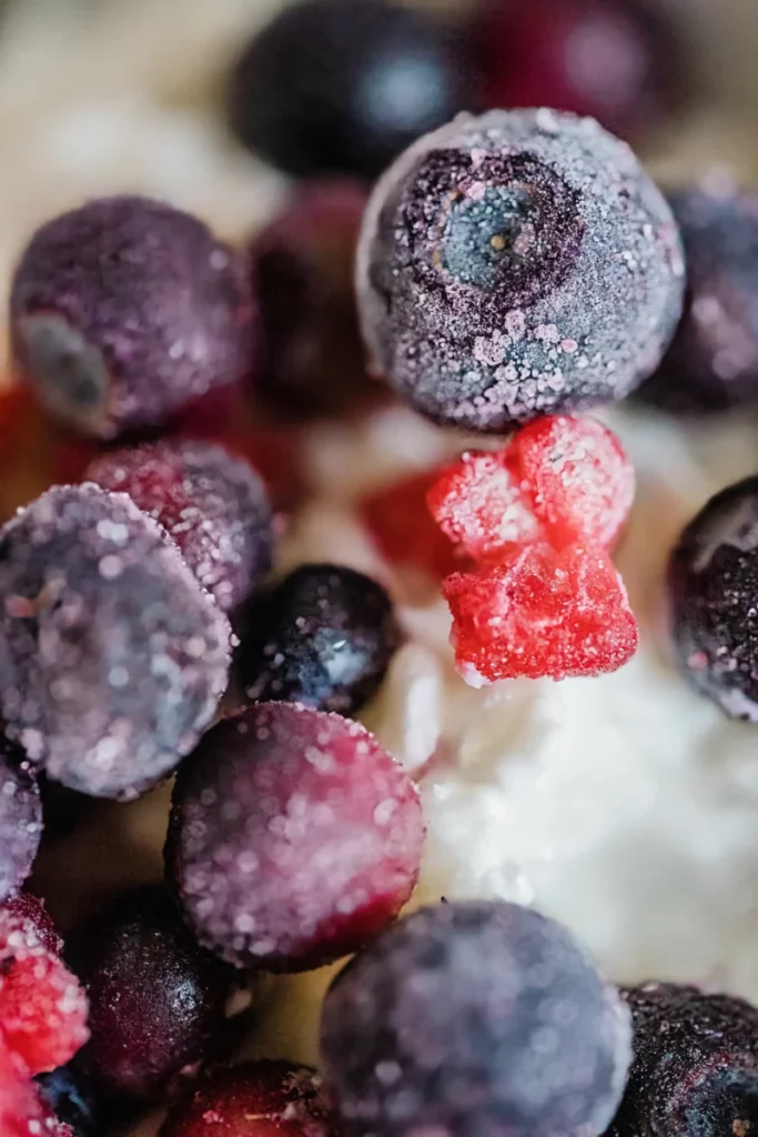 Fruits surgeles en gros plan