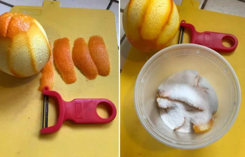 faire de l'oleo saccahrum avec des zestes d'orange